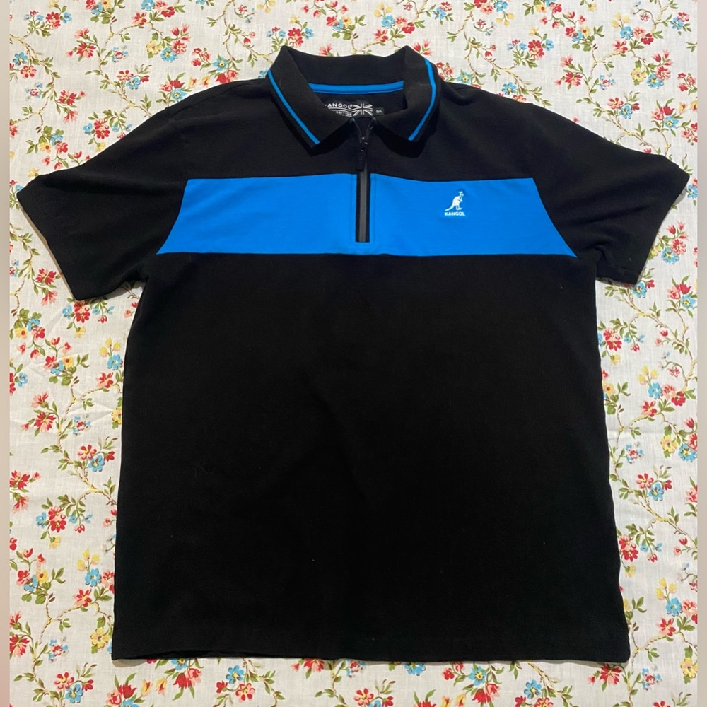 Kangol zip up polo, size Large